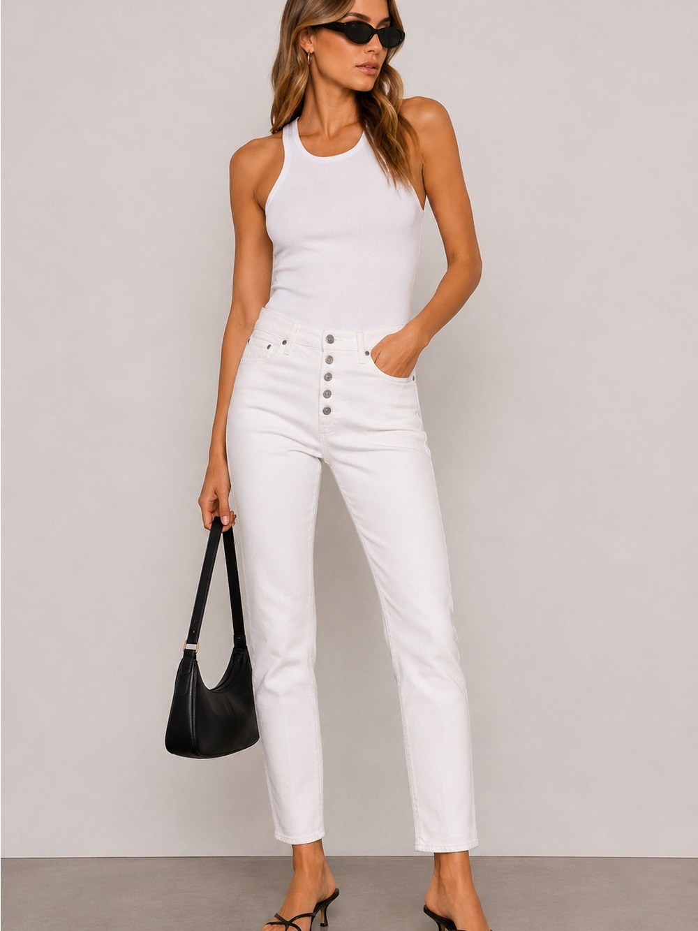 Citizens of Humanity Olivia High-Rise Ankle White Button-Fly Women's Jeans Sz 30